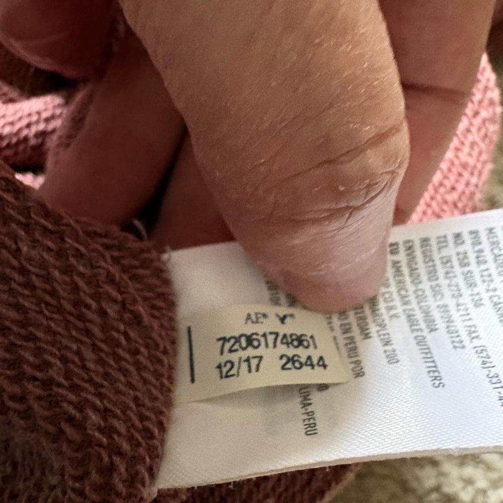 American Eagle Outfitters Dusty Rose Sweatshirt Dress Pullover Cottagecore - Picture 11 of 11